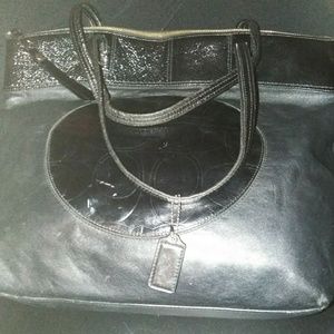 Coach Leather and Patent Leather Laura Signature B